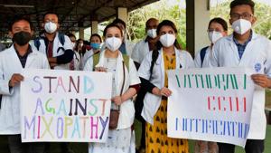 State IMA secretary Dr Sunil Kumar claimed the health services, including planned surgeries, were badly affected following the strike called by the IMA.(PTI) State IMA secretary Dr Sunil Kumar claimed the health services, including planned surgeries, were badly affected following the strike called by the IMA.(PTI)