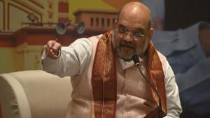 Union home minister and BJP leader Amit Shah at a press meet during his visit to West Bengal on November 6. Top BJP leaders in the state have said that Shah and BJP national president JP Nadda would visit Bengal every month till the elections, slated for early-2021.(Samir Jana/HT FILE PHOTO) Union home minister and BJP leader Amit Shah at a press meet during his visit to West Bengal on November 6. Top BJP leaders in the state have said that Shah and BJP national president JP Nadda would visit Bengal every month till the elections, slated for early-2021.(Samir Jana/HT FILE PHOTO)