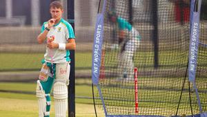 Marnus Labuschagne in the nets.(Getty Images) Marnus Labuschagne in the nets.(Getty Images)