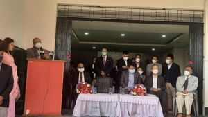 Manipur Chief Minister N Biren Singh inaugurated a 100-bedded ‘dedicated Covid block’ at the state run Jawaharlal Nehru Institute of Medical Sciences (JNIMS) in Imphal.(Image via Twitter) Manipur Chief Minister N Biren Singh inaugurated a 100-bedded ‘dedicated Covid block’ at the state run Jawaharlal Nehru Institute of Medical Sciences (JNIMS) in Imphal.(Image via Twitter)