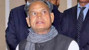 Rajasthan chief minister Ashok Gehlot presented comparative data of rural local body polls to argue that the Congress had done better than the BJP in the elections.(PTI Photo/File) Rajasthan chief minister Ashok Gehlot presented comparative data of rural local body polls to argue that the Congress had done better than the BJP in the elections.(PTI Photo/File)