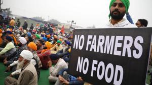 Farmers sitting at Singhu Border during a protest against the newly passed farm law, in New Delhi.(ANI) Farmers sitting at Singhu Border during a protest against the newly passed farm law, in New Delhi.(ANI)