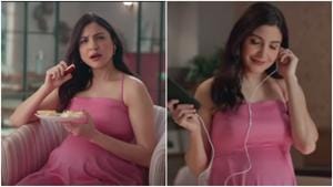 Anushka Sharma looks breathtaking in pink satin dress.(YouTube) Anushka Sharma looks breathtaking in pink satin dress.(YouTube)