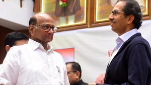 Uddhav Thackeray’s Shiv Sena and Sharad Pawar’s NCP are running Maharashtra government in coalition with the Congress.)(HT Photo) Uddhav Thackeray’s Shiv Sena and Sharad Pawar’s NCP are running Maharashtra government in coalition with the Congress.)(HT Photo)