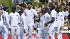 India's Ishant Sharma, centre, celebrates(AP) India's Ishant Sharma, centre, celebrates(AP)