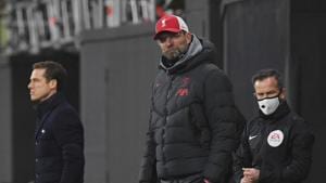 Soccer Football - Premier League - Fulham v Liverpool - Craven Cottage, London, Britain - December 13, 2020 Liverpool manager Juergen Klopp Pool via REUTERS/Neil Hall EDITORIAL USE ONLY. No use with unauthorized audio, video, data, fixture lists, club/league logos or 'live' services. Online in-match use limited to 75 images, no video emulation. No use in betting, games or single club /league/player publications. Please contact your account representative for further details.(Pool via REUTERS) Soccer Football - Premier League - Fulham v Liverpool - Craven Cottage, London, Britain - December 13, 2020 Liverpool manager Juergen Klopp Pool via REUTERS/Neil Hall EDITORIAL USE ONLY. No use with unauthorized audio, video, data, fixture lists, club/league logos or 'live' services. Online in-match use limited to 75 images, no video emulation. No use in betting, games or single club /league/player publications. Please contact your account representative for further details.(Pool via REUTERS)