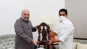 Andhra Pradesh chief minister YS Jagan Mohan Reddy meets Union home minister Amit Shah in New Delhi. Andhra Pradesh chief minister YS Jagan Mohan Reddy meets Union home minister Amit Shah in New Delhi.