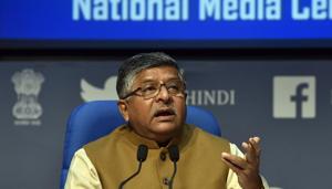 Union minister Ravi Shankar Prasad(Sanjeev Verma/HT PHOTO) Union minister Ravi Shankar Prasad(Sanjeev Verma/HT PHOTO)
