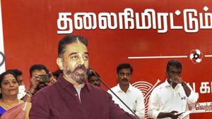 Makkal Needhi Maiam President Kamal Haasan during an election campaign for Tamil Nadu Assembly polls, in Madurai.(PTI) Makkal Needhi Maiam President Kamal Haasan during an election campaign for Tamil Nadu Assembly polls, in Madurai.(PTI)