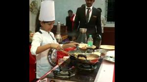 The image shows SN Lakshmi Sai Sri cooking.(ANI) The image shows SN Lakshmi Sai Sri cooking.(ANI)