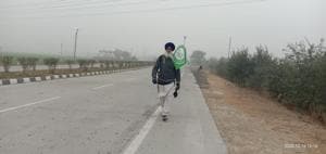 Joginder Singh on his way to Delhi on Wednesday. Joginder Singh on his way to Delhi on Wednesday.