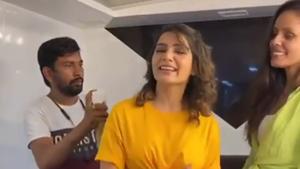 Samantha Akkineni joined the sets of Kaathu Vaakula Rendu Kadhal. Samantha Akkineni joined the sets of Kaathu Vaakula Rendu Kadhal.