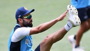 Virat Kohli of India stretches during a nets session at Adelaide Oval on December 15, 2020 in Adelaide, Australia.(Getty Images) Virat Kohli of India stretches during a nets session at Adelaide Oval on December 15, 2020 in Adelaide, Australia.(Getty Images)