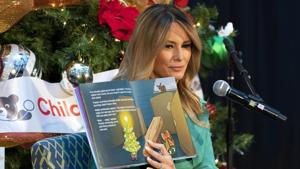 First lady Melania Trump reads a Christmas book to children who are patients at Children's National Hospital, Tuesday, Dec. 15, 2020, in Washington. Due to pandemic concerns there were two children in the room and the reading was broadcast to children in the rest of the hospital. (AP Photo/Jacquelyn Martin) First lady Melania Trump reads a Christmas book to children who are patients at Children's National Hospital, Tuesday, Dec. 15, 2020, in Washington. Due to pandemic concerns there were two children in the room and the reading was broadcast to children in the rest of the hospital. (AP Photo/Jacquelyn Martin)