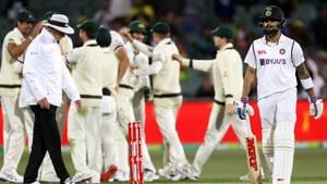 Virat Kohli is run out(Getty Images) Virat Kohli is run out(Getty Images)