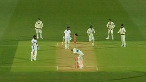 India captain Virat Kohli is run out for 74 by Nathan Lyon. (Getty Images) India captain Virat Kohli is run out for 74 by Nathan Lyon. (Getty Images)
