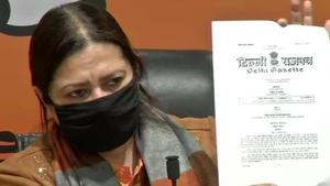 Meenakshi Lekhi said the three farm laws had been published in the Delhi Gazette on November 23.(ANI) Meenakshi Lekhi said the three farm laws had been published in the Delhi Gazette on November 23.(ANI)