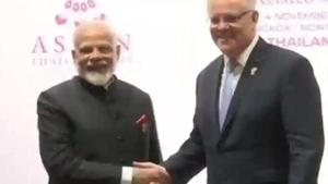 File photo: PM Modi and Australian PM Scott Morrison. File photo: PM Modi and Australian PM Scott Morrison.