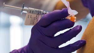 A person receives the Pfizer-BioNTech coronavirus disease vaccine at Brigham and Women's Hospital in Boston, Massachusetts, US.(REUTERS) A person receives the Pfizer-BioNTech coronavirus disease vaccine at Brigham and Women's Hospital in Boston, Massachusetts, US.(REUTERS)