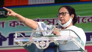 West Bengal chief minister Mamata Banerjee at a public meeting in North Bengal’s Jalpaiguri district on Wednesday.(ANI PHOTO.) West Bengal chief minister Mamata Banerjee at a public meeting in North Bengal’s Jalpaiguri district on Wednesday.(ANI PHOTO.)