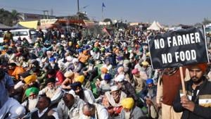 The farmers have been camping at several border points into Delhi for three weeks, demanding that the new farm laws be repealed(Ajay Aggarwal /HT PHOTO) The farmers have been camping at several border points into Delhi for three weeks, demanding that the new farm laws be repealed(Ajay Aggarwal /HT PHOTO)