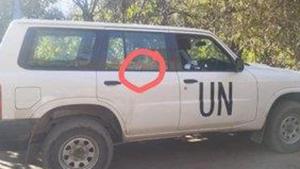 Pakistani military spokesman Major General Babar Iftikhar had tweeted photos of a UN vehicle with apparent damage to its windows and chassis, and contended the SUV was the target of “unprovoked fire” in Chirikot sector of the LoC. (Photo @OfficialDGISPR) Pakistani military spokesman Major General Babar Iftikhar had tweeted photos of a UN vehicle with apparent damage to its windows and chassis, and contended the SUV was the target of “unprovoked fire” in Chirikot sector of the LoC. (Photo @OfficialDGISPR)