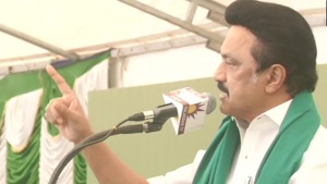 Stalin said he condemned the statement of the government that those protesting against the farm laws are anti-nationals and supported the farmers.(ANI Twitter) Stalin said he condemned the statement of the government that those protesting against the farm laws are anti-nationals and supported the farmers.(ANI Twitter)