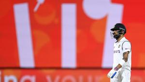 Indian captain Virat Kohli leaves the field after being run out on day 1 of the first test match between Australia and India at Adelaide Oval, Adelaide, Australia, December 17, 2020.(REUTERS) Indian captain Virat Kohli leaves the field after being run out on day 1 of the first test match between Australia and India at Adelaide Oval, Adelaide, Australia, December 17, 2020.(REUTERS)