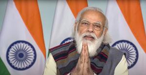 Prime Minister Narendra Modi addresses the farmers of Madhya Pradesh, in New Delhi.(PTI) Prime Minister Narendra Modi addresses the farmers of Madhya Pradesh, in New Delhi.(PTI)