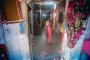 A sex worker at her residence in the red light area at Budhwar Peth on Friday. The area houses around 3,000 sex workers earning their livelihood.(Pratham Gokhale/HT Photo) A sex worker at her residence in the red light area at Budhwar Peth on Friday. The area houses around 3,000 sex workers earning their livelihood.(Pratham Gokhale/HT Photo)