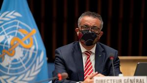 WHO chief Tedros Adhanom Ghebreyesus told a virtual press conference that “light at the end of the tunnel has grown a little bit brighter”.(REUTERS) WHO chief Tedros Adhanom Ghebreyesus told a virtual press conference that “light at the end of the tunnel has grown a little bit brighter”.(REUTERS)