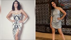 Date night fashion: Sunny’s off-shoulder gown or Gauahar’s metallic dress?(Instagram/sunnyleone/gauaharkhan) Date night fashion: Sunny’s off-shoulder gown or Gauahar’s metallic dress?(Instagram/sunnyleone/gauaharkhan)