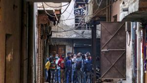 A case of death by negligence was registered at the Khyala police station and the factory owner, Mahender Pal,35, who also owns the building, has been arrested, said additional deputy commissioner of police (west) Subodh Kumar Goswami.(PTI Photo) A case of death by negligence was registered at the Khyala police station and the factory owner, Mahender Pal,35, who also owns the building, has been arrested, said additional deputy commissioner of police (west) Subodh Kumar Goswami.(PTI Photo)