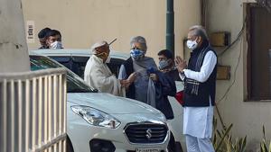 Rajasthan chief minister Ashok Gehlot along with Congress leaders Ambika Soni and AK Antony after a meeting with party's Interim President Sonia Gandhi, in New Delhi on December 19, 2020.(PTI Photo) Rajasthan chief minister Ashok Gehlot along with Congress leaders Ambika Soni and AK Antony after a meeting with party's Interim President Sonia Gandhi, in New Delhi on December 19, 2020.(PTI Photo)