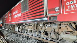 East Coast Railway officials said the Puri-Surat Express hit the tusker at Bhabanipali village between Hatibari and Maneswar Railway stations under Sambalpur division at around 2 am. (HT Photo from the accident site) East Coast Railway officials said the Puri-Surat Express hit the tusker at Bhabanipali village between Hatibari and Maneswar Railway stations under Sambalpur division at around 2 am. (HT Photo from the accident site)