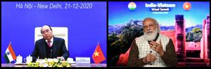 Participating in a virtual summit with his Vietnamese counterpart Nguyen Xuan Phuc, Prime Minister Narendra Modi described Vietnam as “an important pillar of India’s Act East policy and an important ally of our Indo-Pacific vision”.(TWITTER/ @MEAIndia.) Participating in a virtual summit with his Vietnamese counterpart Nguyen Xuan Phuc, Prime Minister Narendra Modi described Vietnam as “an important pillar of India’s Act East policy and an important ally of our Indo-Pacific vision”.(TWITTER/ @MEAIndia.)