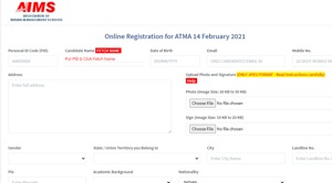 ATMA 2021 registration.(Screengrab) ATMA 2021 registration.(Screengrab)