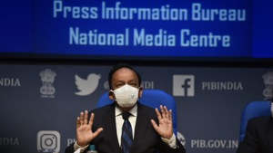 Union Health Minister Dr. Harsh Vardhan addresses a press conference at National Media Centre, in New Delhi.(Photo by Sanjeev Verma) Union Health Minister Dr. Harsh Vardhan addresses a press conference at National Media Centre, in New Delhi.(Photo by Sanjeev Verma)