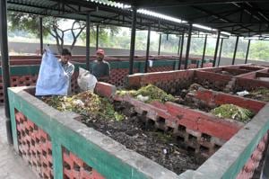 A waste segregation unit in Mohali’s phase 10.(HT File Photo) A waste segregation unit in Mohali’s phase 10.(HT File Photo)