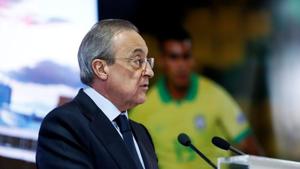 FILE PHOTO: Soccer Football - Real Madrid unveil Reinier - Santiago Bernabeu, Madrid, Spain - February 18, 2020 Real Madrid president Florentino Perez during the press conference REUTERS/Juan Medina/File Photo(REUTERS) FILE PHOTO: Soccer Football - Real Madrid unveil Reinier - Santiago Bernabeu, Madrid, Spain - February 18, 2020 Real Madrid president Florentino Perez during the press conference REUTERS/Juan Medina/File Photo(REUTERS)
