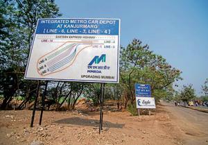 The Bombay high court had stayed the construction of the Metro-3 car shed at the Kanjurmarg site.(HT File) The Bombay high court had stayed the construction of the Metro-3 car shed at the Kanjurmarg site.(HT File)