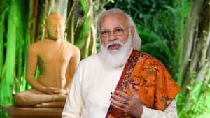 Prime minister Narendra Modi addressing the Indo-Japan Samvad conference, via video conferencing, in New Delhi on Monday.(ANI) Prime minister Narendra Modi addressing the Indo-Japan Samvad conference, via video conferencing, in New Delhi on Monday.(ANI)