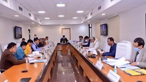 An Assam cabinet meeting being held in Guwahati on Tuesday.(TWITTER/ @CMOfficeAssam) An Assam cabinet meeting being held in Guwahati on Tuesday.(TWITTER/ @CMOfficeAssam)