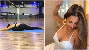 Malaika does Adho Mukha Kapotasana(Instagram/malaikaroraofficial) Malaika does Adho Mukha Kapotasana(Instagram/malaikaroraofficial)
