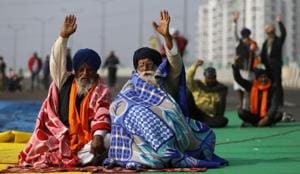 Farmers protest against the newly-passed farm laws, Delhi-Uttar Pradesh border, December 17, 2020(REUTERS) Farmers protest against the newly-passed farm laws, Delhi-Uttar Pradesh border, December 17, 2020(REUTERS)