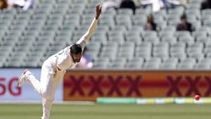 India's Jasprit Bumrah bowls to Australia on the second day of their cricket test match at the Adelaide Oval in Adelaide, Australia, Friday, Dec. 18, 2020.(AP) India's Jasprit Bumrah bowls to Australia on the second day of their cricket test match at the Adelaide Oval in Adelaide, Australia, Friday, Dec. 18, 2020.(AP)