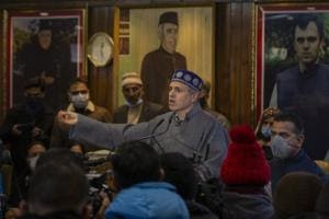 “If you really say that democracy has won, then you will have to listen to the voices of the people, and the people of Jammu and Kashmir have said it with a huge majority that they do not accept (the decisions of) August 5, 2019,” Abdullah said.(AP Photo) “If you really say that democracy has won, then you will have to listen to the voices of the people, and the people of Jammu and Kashmir have said it with a huge majority that they do not accept (the decisions of) August 5, 2019,” Abdullah said.(AP Photo)