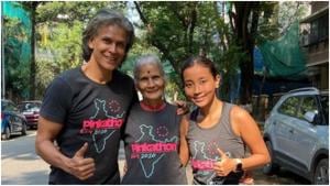Ankita Konwar shares 81-year-old mother-in-law’s fitness video(Instagram/milindrunning) Ankita Konwar shares 81-year-old mother-in-law’s fitness video(Instagram/milindrunning)