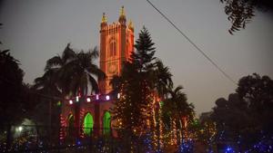 An illuminated Christchurch near Kargil Chowk ahead of Christmas in Patna.(Santosh Kumar/HT Photo) An illuminated Christchurch near Kargil Chowk ahead of Christmas in Patna.(Santosh Kumar/HT Photo)