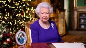 Britain's Queen Elizabeth II records her annual Christmas broadcast in Windsor Castle, Berkshire, Britain December 24, 2020.(REUTERS)